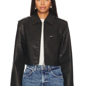 Steve Madden Black Cropped Leather Jacket